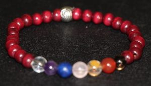 7 Chakra with Palm Wood Bracelet