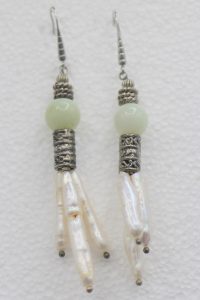 Pearl with Jade Statement Earrings