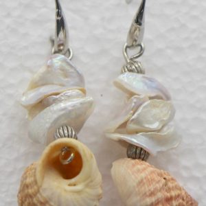 Statement Pearl Earrings with Shells