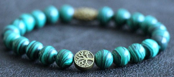 Tree of Life Malachite Stretch Bracelet