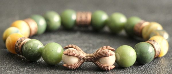 Canadian Jade and Tiger's Eye Stretch Bracelet