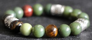 Canadian Jade & Tiger's Eye Stretch Bracelet