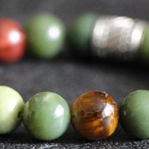 Canadian Jade & Tiger's Eye Stretch Bracelet