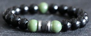 Canadian Jade & Black Onyx Stretch Bracelet