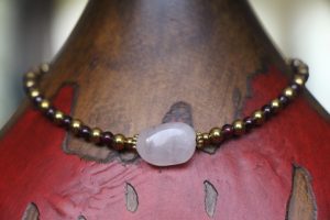 Rose Quartz and Garnet Anklet