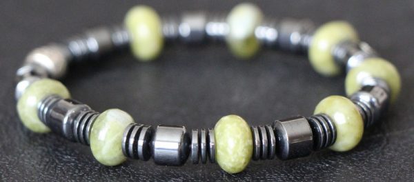 Peridot and Hematite Stretch Bracelet