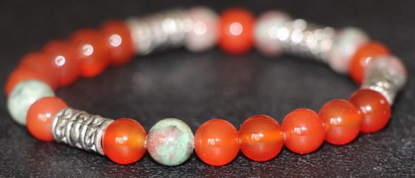 Carnelian and Garnet Stretch Bracelet