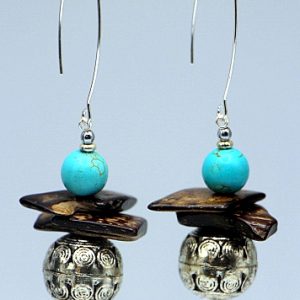 Coconut shell chips with howlite earrings.