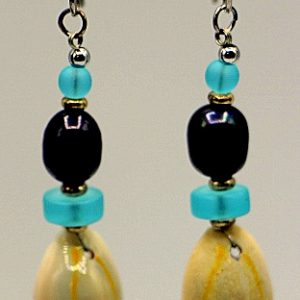 Golden rain top cowry shell earrings