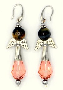 Chinese crystal angel earrings