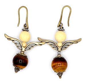 Tigers Eye Angel Earrings