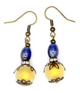 Gold foil bead earrings