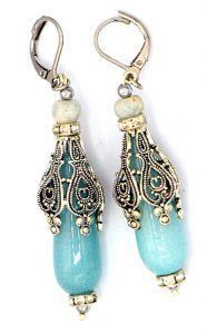 Fancy aquamarine teardrop earrings