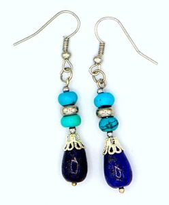 Lapis lazuli and turquoise earrings