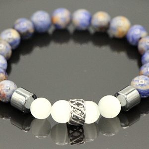 Sodalite and cat's eye opal stretch bracelet