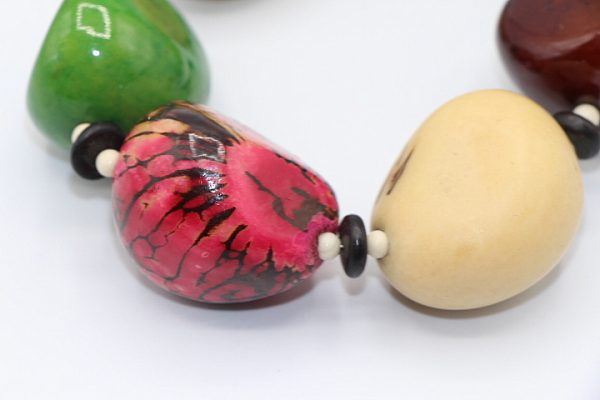 Tagua Nuts and Mud Cloth Statement Necklace