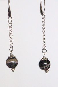 Botswana Agate Chain Drop Earrings